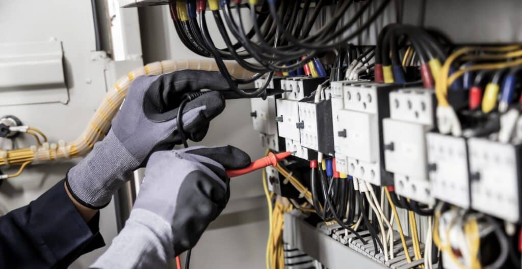 Electrician working on a homes electric system