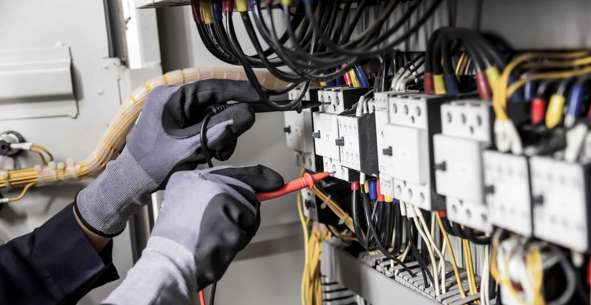 Electrician working on a homes electric system